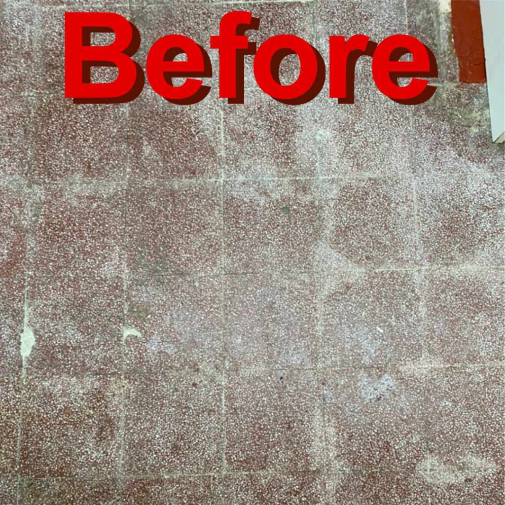 A dirty floor in an end of tenancy clean in St. Blazey